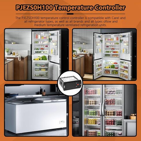 PJEZS0H100 Temperature Controller Digital Thermostat with Sensor Probe Compatible with Carel and All Refrigerator Types, 115V in Kuwait