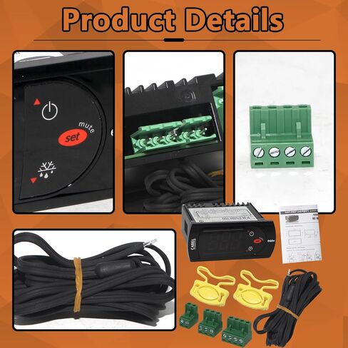 PJEZS0H100 Temperature Controller Digital Thermostat with Sensor Probe Compatible with Carel and All Refrigerator Types, 115V in Kuwait