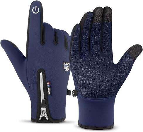 Outdoor Cold and Windproof Sports Gloves, Cold Touch Screen Anti-Slip Waterproof Windproof Suitable for Cycling and Skiing, Solo Travel, Winter Warm Gloves for Both Men and Women,Blue L Size in Saudi Arabia