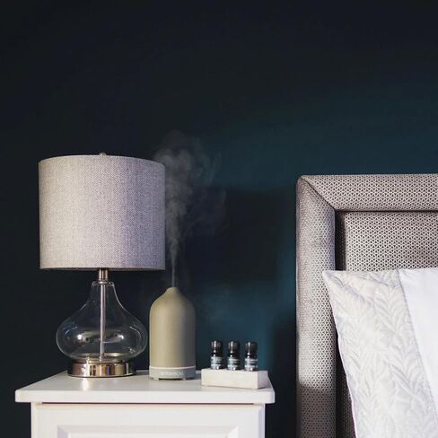 Grey Stone Essential Oil Diffuser – Ceramic Aromatherapy Diffuser with Ultrasonic Mist, LED Ambient Light & Auto Shut-Off for Home, Bedroom, Office in Saudi Arabia