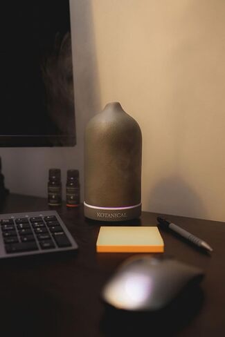 Grey Stone Essential Oil Diffuser – Ceramic Aromatherapy Diffuser with Ultrasonic Mist, LED Ambient Light & Auto Shut-Off for Home, Bedroom, Office in Saudi Arabia