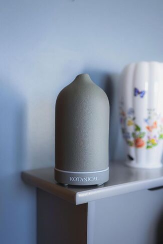 Grey Stone Essential Oil Diffuser – Ceramic Aromatherapy Diffuser with Ultrasonic Mist, LED Ambient Light & Auto Shut-Off for Home, Bedroom, Office in Saudi Arabia