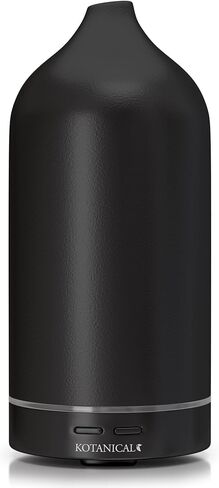 Black Stone Essential Oil Diffuser – Ceramic Aromatherapy Diffuser with Ultrasonic Mist, LED Ambient Light & Auto Shut-Off for Home, Bedroom, Office in Saudi Arabia