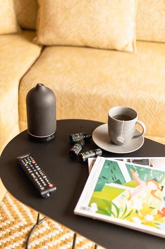 Black Stone Essential Oil Diffuser – Ceramic Aromatherapy Diffuser with Ultrasonic Mist, LED Ambient Light & Auto Shut-Off for Home, Bedroom, Office in Saudi Arabia