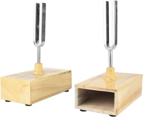 Premium 440HZ Tuning Fork with ChromePlated Finish and Wood Resonator Box for Vibration Experiments and Sound Resonance Demonstrations in Saudi Arabia