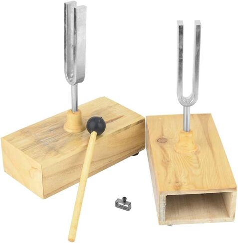 Premium 440HZ Tuning Fork with ChromePlated Finish and Wood Resonator Box for Vibration Experiments and Sound Resonance Demonstrations in Saudi Arabia