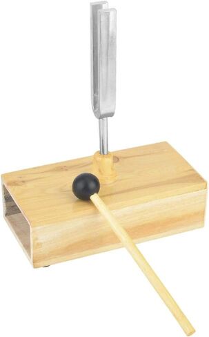 Premium 440HZ Tuning Fork with ChromePlated Finish and Wood Resonator Box for Vibration Experiments and Sound Resonance Demonstrations in Saudi Arabia