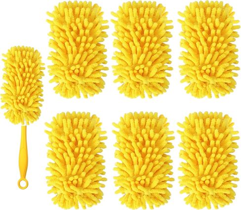 عبوة إعادة تعبئة غبار قابلة لإعادة الاستخدام من yicotira متوافقة مع غبار اليد swiffer - عبوات غبار شديدة التحمل 360 - منفضة مروحة سقف من الألياف الدقيقة لمقبض ممتد، 6 عبوات (المقبض غير متضمن) in Kuwait