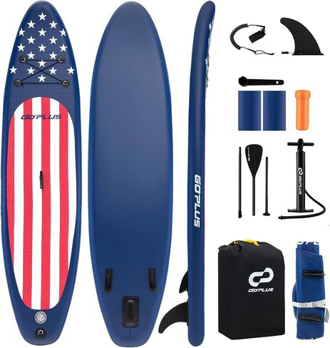 Goplus Inflatable Stand Up Paddle Board, 10FT/10.5FT/11FT SUP with Accessory Pack, Adjustable Paddle, Carry Bag, Fin, Hand Pump, Leash, Repair Kit in Saudi Arabia