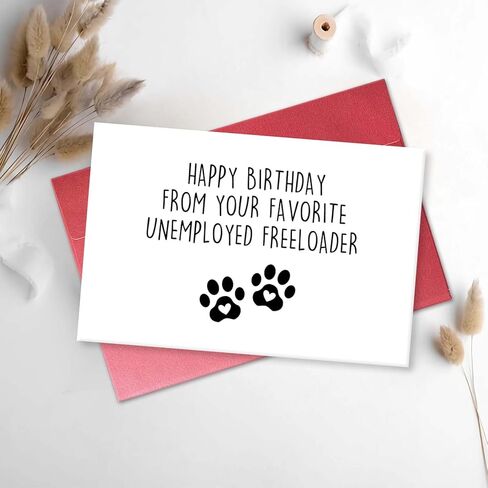 Funny Birthday Card for Dog Mom Dog Dad, Cool Gifts from Dog or Cat, Happy Birthday Card for Boyfriend Girlfriend Pet Parent in Kuwait