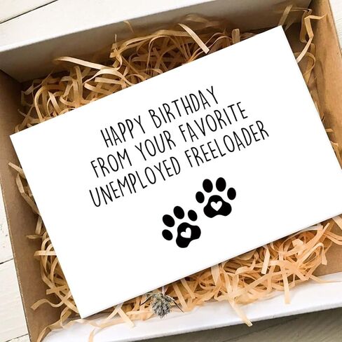 Funny Birthday Card for Dog Mom Dog Dad, Cool Gifts from Dog or Cat, Happy Birthday Card for Boyfriend Girlfriend Pet Parent in Kuwait