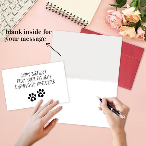 Funny Birthday Card for Dog Mom Dog Dad, Cool Gifts from Dog or Cat, Happy Birthday Card for Boyfriend Girlfriend Pet Parent in Kuwait