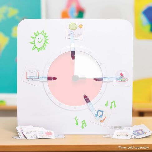TIME TIMER 8 inch Visual Timer With Visual Scheduler Package - 60 Minute Kids Desk Countdown Clock with Dry Erase Board, whiteboard marker, and picto cards - for Kids Classroom, Home and Routine Timer in Saudi Arabia
