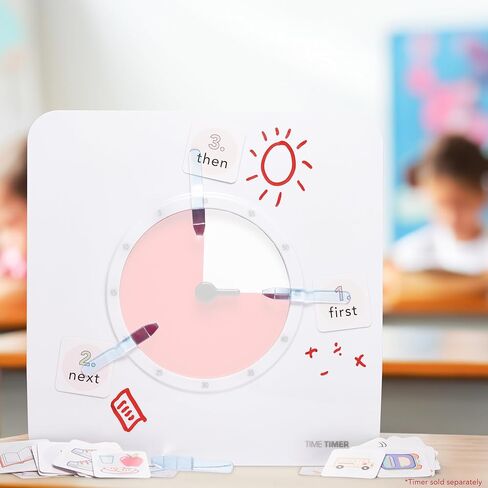 TIME TIMER 8 inch Visual Timer With Visual Scheduler Package - 60 Minute Kids Desk Countdown Clock with Dry Erase Board, whiteboard marker, and picto cards - for Kids Classroom, Home and Routine Timer in Saudi Arabia