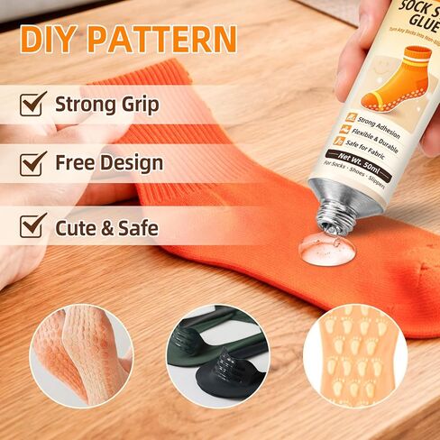 Sock Stop Glue, 2-Pack of 1.69 fl oz Each Sock Stop Anti Slip Adhesive Suitable for Children and Elder, Clear Waterproof Non Slip Sock Glue for Socks, Blankets, and Floor Mats in Kuwait
