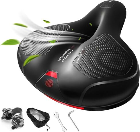 Comfort Bike Seat Cushion for Women Men, Bike Saddle with Memory Foam Padded,Waterproof Wide Bicycle Seat for Stationary, Exercise, Mountain, Road Bikes in Kuwait