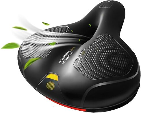 وسادة مقعد دراجة مريحة للنساء والرجال، سرج دراجة مع بطانة من إسفنج الذاكرة، مقعد دراجة عريض مقاوم للماء للأدوات الثابتة والتمارين والجبال ودراجات الطرق in Kuwait