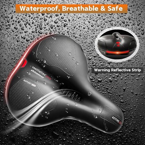 Comfort Bike Seat Cushion for Women Men, Bike Saddle with Memory Foam Padded,Waterproof Wide Bicycle Seat for Stationary, Exercise, Mountain, Road Bikes in Kuwait
