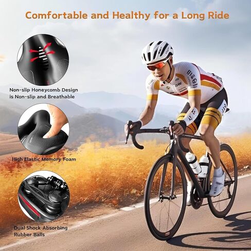 Comfort Bike Seat Cushion for Women Men, Bike Saddle with Memory Foam Padded,Waterproof Wide Bicycle Seat for Stationary, Exercise, Mountain, Road Bikes in Kuwait