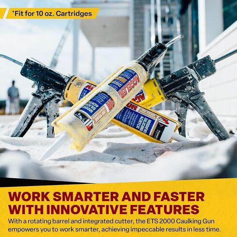 Dripless ETS2000 The Yellow Gun Composite Caulk Gun - Dripless Caulking Gun for 10 oz Cartridges or Tubes - Lightweight Body - 12:1 Thrust Ratio - Pro Painter Preferred in Kuwait