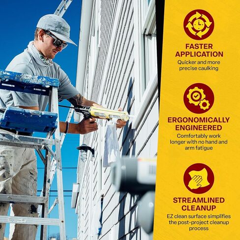 Dripless ETS2000 The Yellow Gun Composite Caulk Gun - Dripless Caulking Gun for 10 oz Cartridges or Tubes - Lightweight Body - 12:1 Thrust Ratio - Pro Painter Preferred in Kuwait