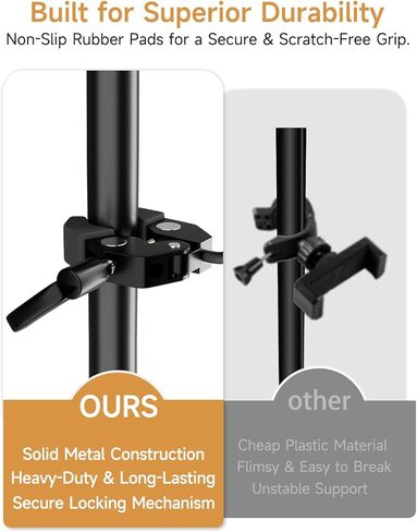 حامل هاتف معقوف لحامل الميكروفون، حامل هاتف مع حامل ميكروفون قابل للتعديل 360 درجة مع ذراع معقوف قابل للإزالة مقاس 17.1 بوصة، متوافق مع الهواتف الذكية مقاس 4-7 بوصات، لأداء الموسيقى والتسجيل والبث المباشر in Kuwait