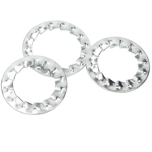 غسالات، غسالة مسطحة، غسالات قفل 50 قطعة من فولاذ المنغنيز، حشية غسالة مسننة داخلية من الفولاذ المنغنيز، M3 إلى M24 65mn، مانع للانزلاق متعدد الأسنان (M24) in Kuwait