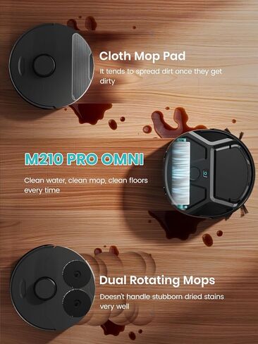 Lefant Robot Vacuum and Mop, 18000Pa Strong Suction, Self-Cleaning Roller Mop with Auto Drying, LiDAR Navigation & Obstacle Avoidance, Tangle-Free Pet Hair, Slim, 800ml Dustbin, 5G WiFi, M210 Pro OMNI in Kuwait