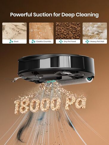 Lefant Robot Vacuum and Mop, 18000Pa Strong Suction, Self-Cleaning Roller Mop with Auto Drying, LiDAR Navigation & Obstacle Avoidance, Tangle-Free Pet Hair, Slim, 800ml Dustbin, 5G WiFi, M210 Pro OMNI in Kuwait