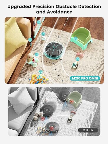 Lefant Robot Vacuum and Mop, 18000Pa Strong Suction, Self-Cleaning Roller Mop with Auto Drying, LiDAR Navigation & Obstacle Avoidance, Tangle-Free Pet Hair, Slim, 800ml Dustbin, 5G WiFi, M210 Pro OMNI in Kuwait