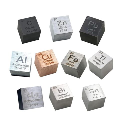 10 pcs Element Cube Set Metal High Density Cubes 99.99% Aluminum Carbon Zinc Copper Iron Titanium Lead Bismuth Molybdenum Tin in Saudi Arabia