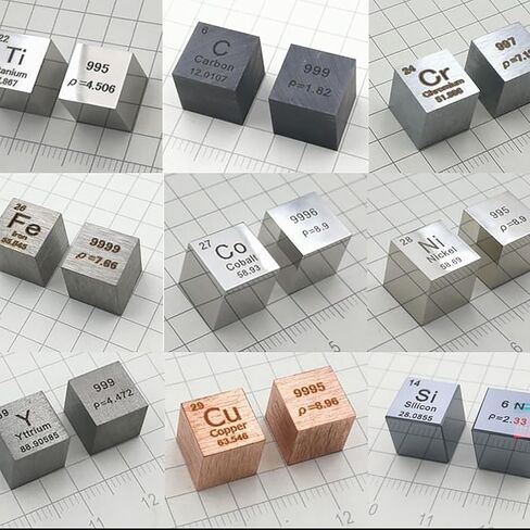 10 pcs Element Cube Set Metal High Density Cubes 99.99% Aluminum Carbon Zinc Copper Iron Titanium Lead Bismuth Molybdenum Tin in Saudi Arabia