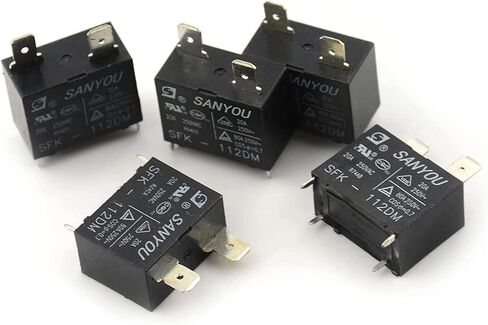 مرحل 5 قطعة SFK-112DM DIP-4 مرحل تكييف الهواء 4 دبوس تيار 20A 250 فولت تيار متردد موديل SFK-112DM SFK-112 لون أسود in Saudi Arabia