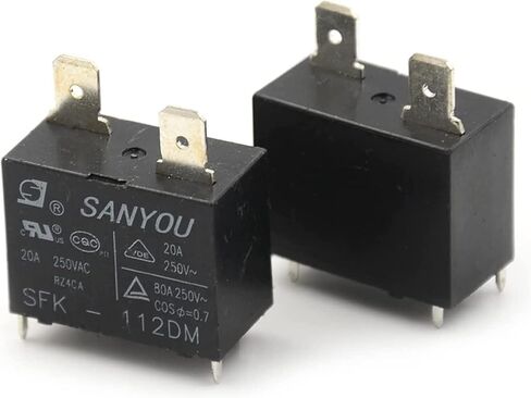 مرحل 5 قطعة SFK-112DM DIP-4 مرحل تكييف الهواء 4 دبوس تيار 20A 250 فولت تيار متردد موديل SFK-112DM SFK-112 لون أسود in Saudi Arabia