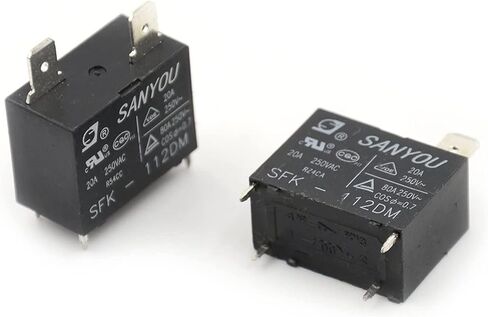 مرحل 5 قطعة SFK-112DM DIP-4 مرحل تكييف الهواء 4 دبوس تيار 20A 250 فولت تيار متردد موديل SFK-112DM SFK-112 لون أسود in Saudi Arabia