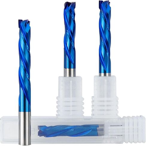 نهاية مطحنة كربيد 3.175/4/5/6/8 مم عرقوب قاطعة الطحن باستخدام الحاسب الآلي لقم التوجيه نانو الأزرق المطلي بالألومنيوم لأنواع المعادن (4x4x25x45) in Kuwait