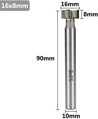 1 قطعة T فتحة قاطعة المطحنة 12-25 مللي متر كربيد نهاية المطاحن مستقيم عرقوب المعادن CNC راوتر بت أداة (16x8Hx10Dx90L) in Kuwait