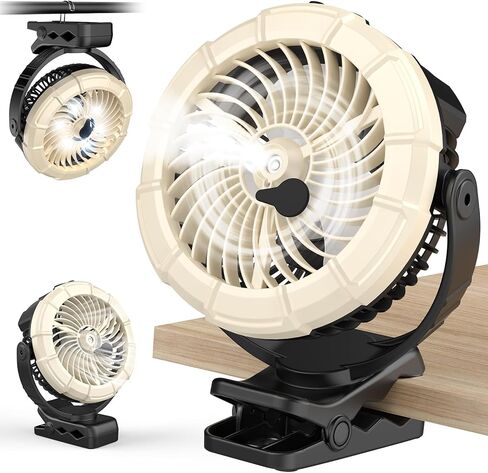 مشبك محمول من Ausic على مروحة الرذاذ، مروحة رش لعربة الجولف بحد أقصى 45 ساعة، مروحة عربة أطفال تدور 360 درجة، مروحة تخييم في الهواء الطلق مع LED، مروحة تعمل بالبطارية القابلة لإعادة الشحن للسفر/المكتب، الصيف in Kuwait