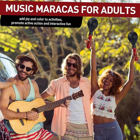 Boao 16 Pcs Maracas for Adults Bulk 10.2 Inch Durable Percussion Instrument Rumba Hand Shakers Musical Maracas with ABS Plastic Shells and Wooden Handles Clear Rhythm for Music Parties Performance in Saudi Arabia