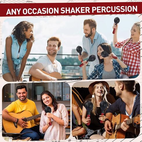 Boao 16 Pcs Maracas for Adults Bulk 10.2 Inch Durable Percussion Instrument Rumba Hand Shakers Musical Maracas with ABS Plastic Shells and Wooden Handles Clear Rhythm for Music Parties Performance in Saudi Arabia