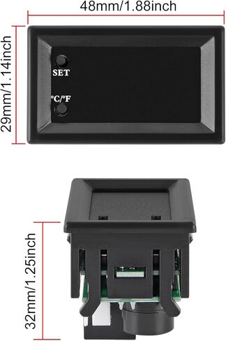 4pcs Temperature Controller -50 to 110 Celsius (-58 to 230 F) DC 12V Programmable Heating/Cooling Thermostat Control Switch Module NTC Waterproof Sensor Probe Dual Color LED Display Monitor in Saudi Arabia