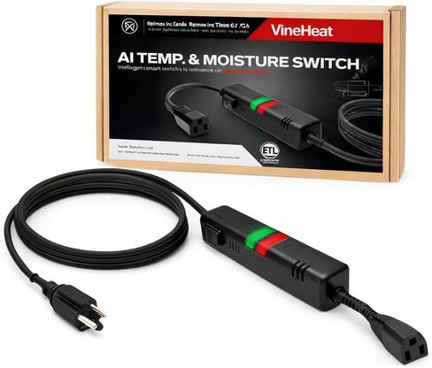 مفتاح ذكي لدرجة الحرارة والرطوبة، وحدة تحكم في كابل تسخين السقف لإزالة الجليد من السقف والمزراب، ترموستات موفر للطاقة، الاستخدام الخارجي، تشغيل/إيقاف تلقائي أقل من 37 درجة فهرنهايت (3 درجات مئوية) - أكثر من 44 درجة فهرنهايت (7 درجات مئوية)، 120 فولت in Kuwait