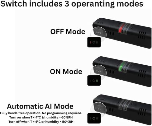 مفتاح ذكي لدرجة الحرارة والرطوبة، وحدة تحكم في كابل تسخين السقف لإزالة الجليد من السقف والمزراب، ترموستات موفر للطاقة، الاستخدام الخارجي، تشغيل/إيقاف تلقائي أقل من 37 درجة فهرنهايت (3 درجات مئوية) - أكثر من 44 درجة فهرنهايت (7 درجات مئوية)، 120 فولت in Kuwait
