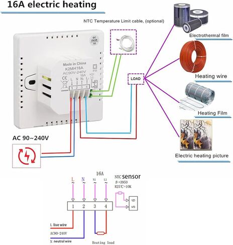 Smart Thermostat with LCD Display, 16A Keypad Temperature Controller for Electric Heating Systems, Microcomputer Control for Home Floor Heating and Radiators in Saudi Arabia