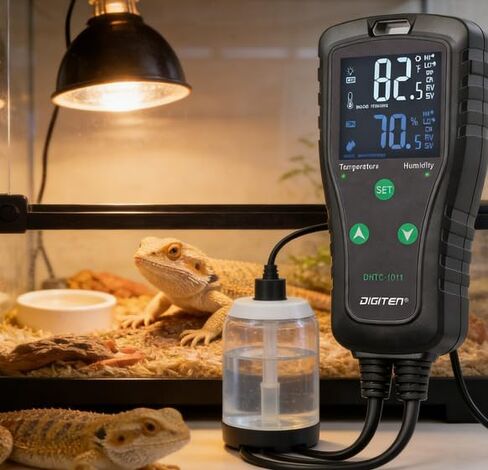 DHTC-1011 Temperature Humidity Controller, Dual Relay for Heating/Cooling & Humidify/Dehumidify, 10A 110V Plug & Play in Kuwait