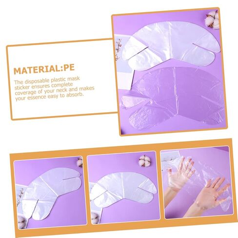 Vaguelly Disposable Neck Mask Sheets 200pcs Ultra-Thin Plastic Spa Skin Care Covering Paper for Hydrating Beauty Treatment Suitable for Skin Types in Saudi Arabia