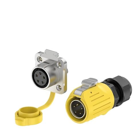 Welding Power Waterproof Aviation Connector LP20 Flange Yellow Outdoor Industrial Automation Equipment Welding Male and Female Connector(EW-LP20-12P 5A) in Saudi Arabia