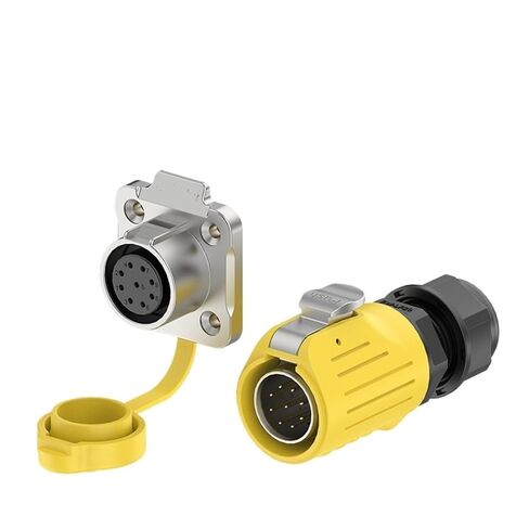 Welding Power Waterproof Aviation Connector LP20 Flange Yellow Outdoor Industrial Automation Equipment Welding Male and Female Connector(EW-LP20-12P 5A) in Saudi Arabia