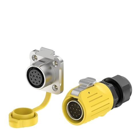 Welding Power Waterproof Aviation Connector LP20 Flange Yellow Outdoor Industrial Automation Equipment Welding Male and Female Connector(EW-LP20-12P 5A) in Saudi Arabia