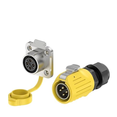 Welding Power Waterproof Aviation Connector LP20 Flange Yellow Outdoor Industrial Automation Equipment Welding Male and Female Connector(EW-LP20-12P 5A) in Saudi Arabia